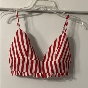 Red and white striped crop top